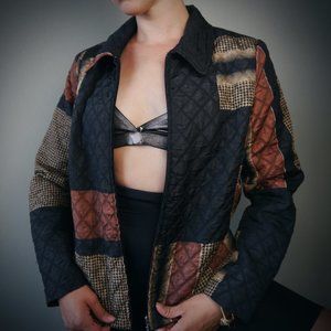VINTAGE Brown Patterned  LightJacket  | Size M